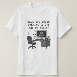 IT Crowd Humor T-shirt Stänga Av och Sätta På Igen