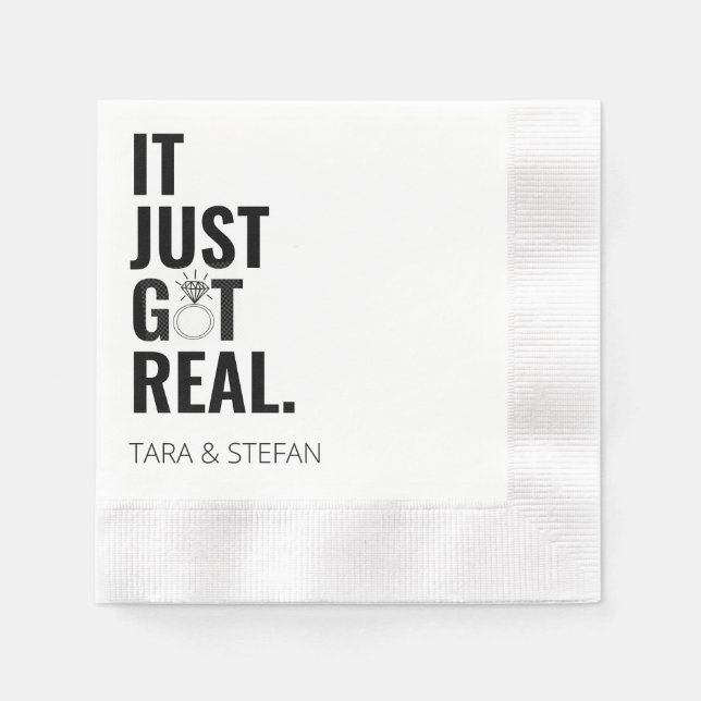 IT HAR REAL Personlig Förlovning Napkins Pappersservett (Framsidan)