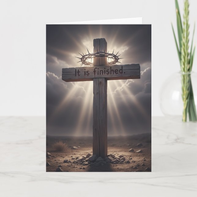 It is finished - Ressurection Easter Greeting card Kort (Framsida)