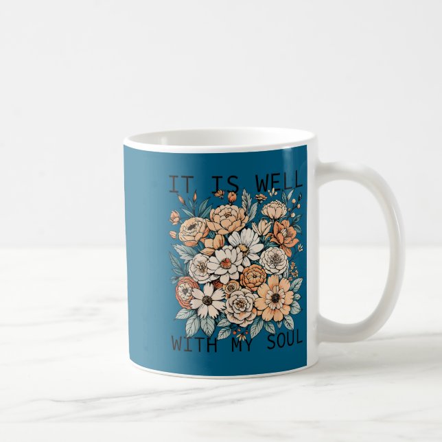 It Is Well With My Soul Flowers Floral  Kaffemugg (Höger)
