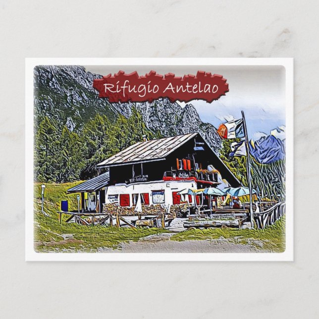 IT-Italien - alpint hut Antelao - Vykort (Framsida)