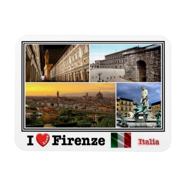 IT-Italien - Firenze - I Kärlek Mosaic - Magnet (Horisontell)