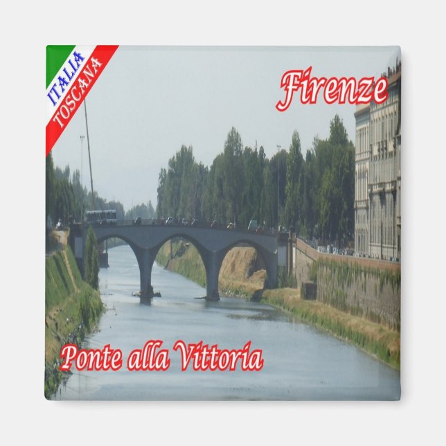 IT - Italien - Florens - Bridge Ponte alla Vittori Magnet (Framsidan)