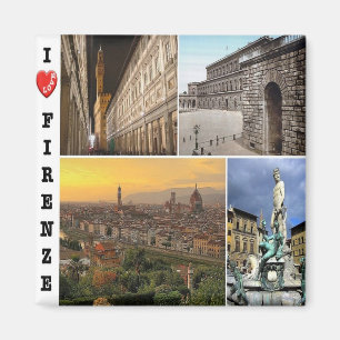 IT - Italien - Florens - I Kärlek - Collage Mosaic Magnet