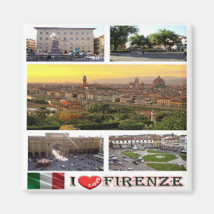 IT - Italien - Florens - I Kärlek - Collage Mosaic Magnet