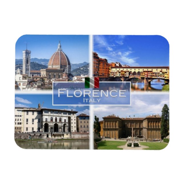 IT-Italien - Florens - Ponte Vecchio - Magnet (Horisontell)