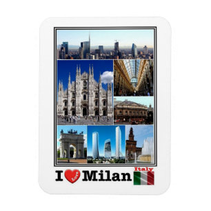 IT-Italien - Milano - I Kärlek Mosaic - Magnet