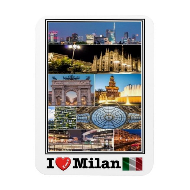 IT-Italien - Milano - I Kärlek Mosaic - Magnet (Vertikal)