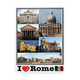 IT-Italien - Rom - I KÄRLEK Mosaic - Colosseu - Magnet