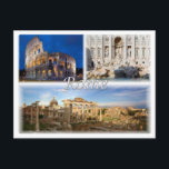 IT-Italien - Rom Roma - Vykort<br><div class="desc">Travels and PostCard Här är minnet av din helgdag i Italien. Den här bilden innehåller en representation av följande ställe: Lazio - Rom - Colosseum - Trevi Fontän - Foro Romano. Impress-vänner och familj med unika souvenirer från det stora resan. Prova oss.</div>