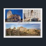 IT-Italien - Rom Roma - Vykort<br><div class="desc">Travels and PostCard Här är minnet av din helgdag i Italien. Den här bilden innehåller en representation av följande ställe:  Lazio - Rom - Colosseum - Trevi Fontän - Foro Romano.   Impress-vänner och familj med unika souvenirer från det stora resan. Prova oss.</div>