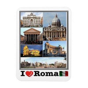 IT-Italien - Roma - I Kärlek Mosaic - Colosseo - Magnet