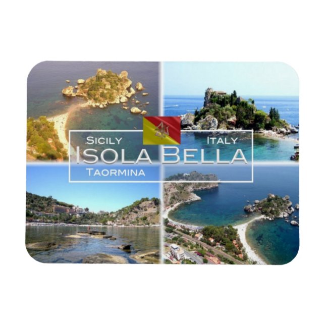 IT-Italien - Taormina - Isola Bella - Magnet (Horisontell)
