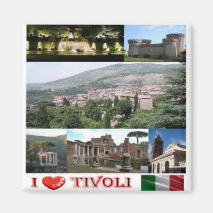 IT - Italien - Tivoli - I Kärlek - Collage Mosaic Magnet