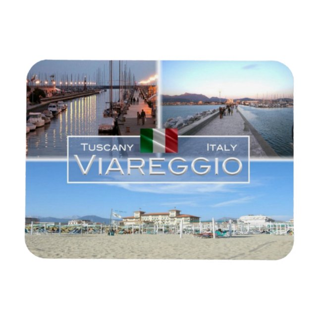 IT-Italien - Viareggio - Pier och Marina Tourist - Magnet (Horisontell)