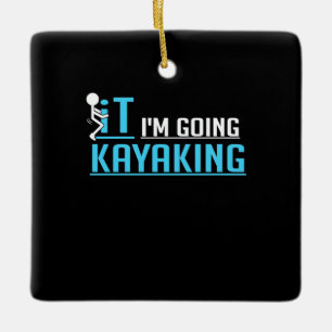 IT jag ska Kayaking Julgransprydnad Keramik