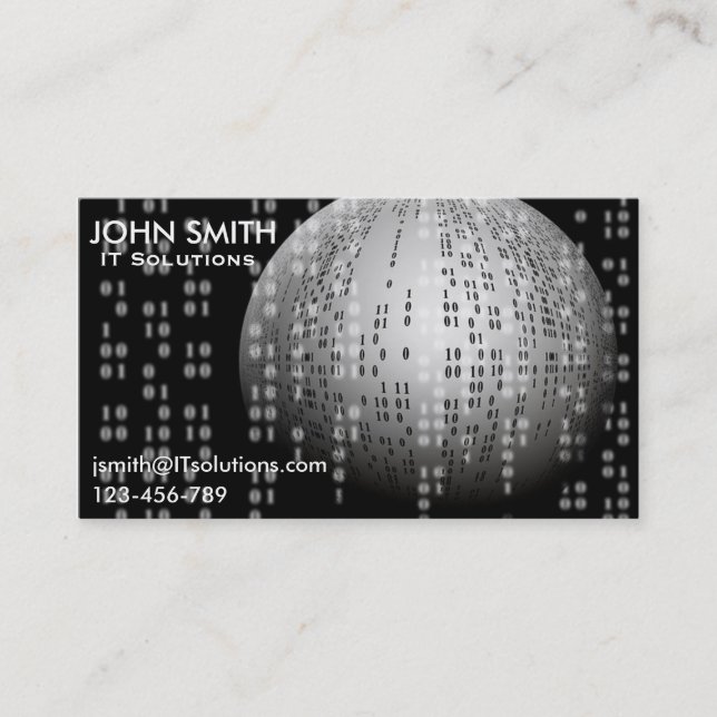 IT-konsult för datorlösningar på frilansbasis IT Visitkort (Framsida)