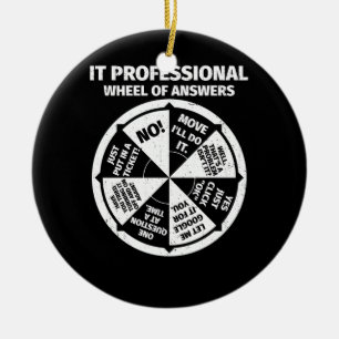 IT-Professionellens Geek Wheel of Responsinformati Julgransprydnad Keramik