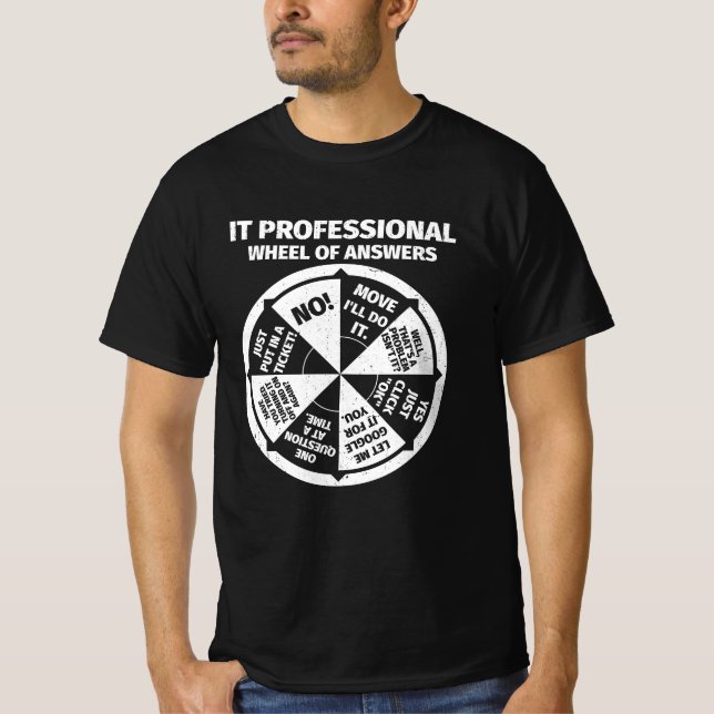 IT-Professionellens Geek Wheel of Responsinformati T Shirt (Framsida)