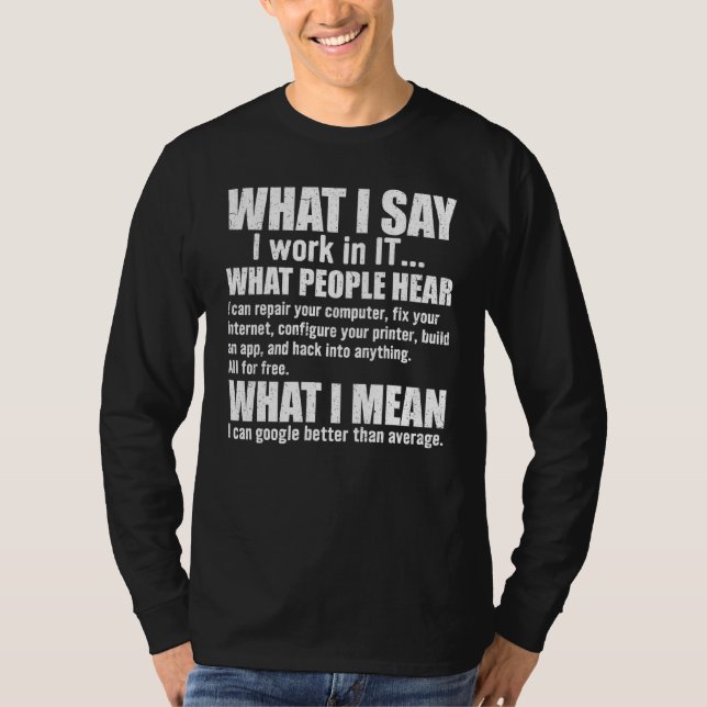IT-proffs Datornörd Hjälpdesk IT-tekniker Su T Shirt (Framsida)