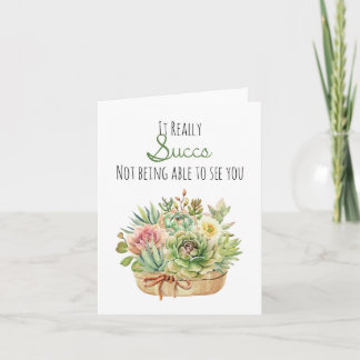 It Really Sucks Funny Succulent Quarantine Card Kort