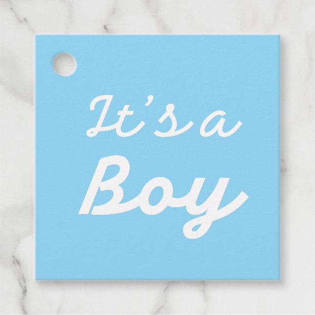 ׳It’s a Boy׳ Classic Pink Baby Shower Gåvor Etiketter (Framsida)