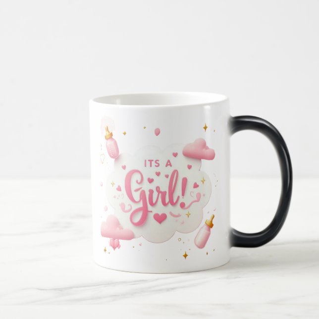 "It’s a Girl!" Magic Reveal Mug – Pastel Pink Magisk Mugg (Höger)