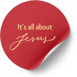It’s All About Jesus – Christmas Sticker #11 Runt Klistermärke