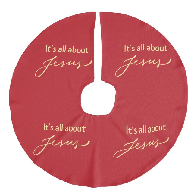 It’s All About Jesus – Red & Gold Christmas  Julgransmatta Fusklinne (Framsidan)