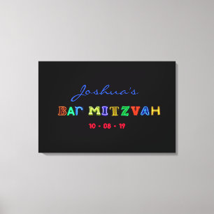 IT’S ELECTRIC Pub Mitzvah Memory Sign-In Board Canvastryck