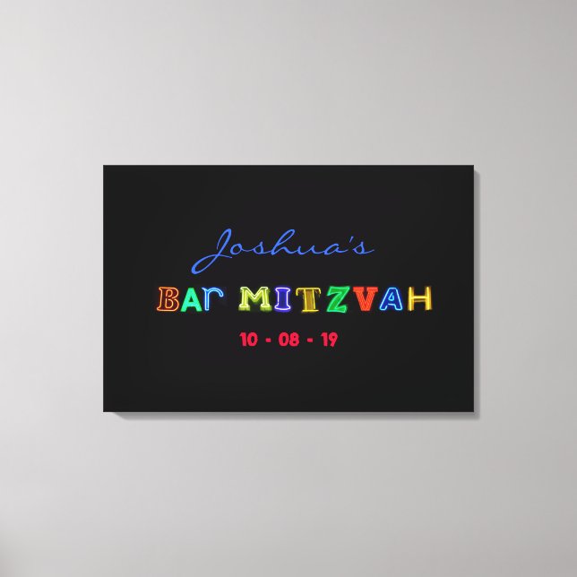 IT’S ELECTRIC Pub Mitzvah Memory Sign-In Board Canvastryck (Framsida)