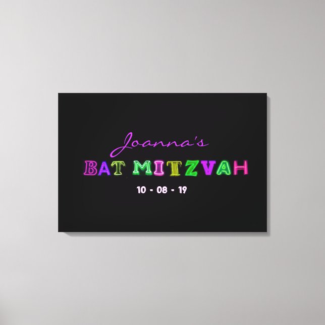 IT’S ELECTRIC Pub Mitzvah Memory Sign-In Board Canvastryck (Framsida)