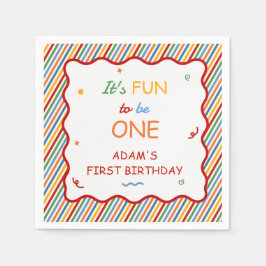 It’s Fun to Be One Colorful Stripe Birthday Pappersservett