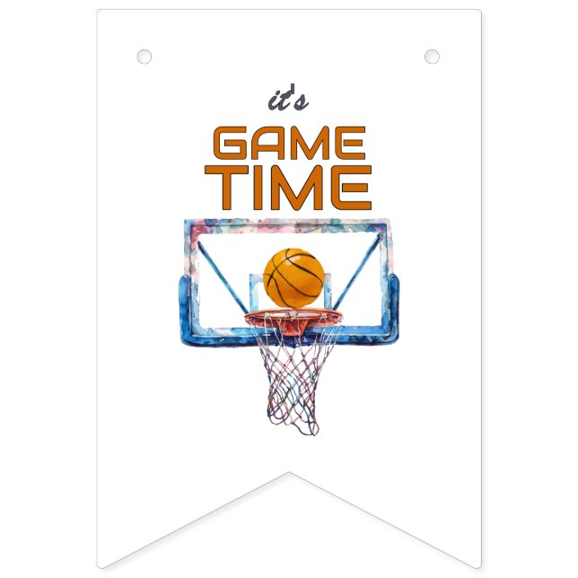 It’s Game Time Basketball Any Age Vimplar (Sextonde flaggan)