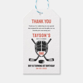 It’s Game Time Hockey 1st Birthday Party Presentetikett