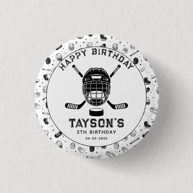 It’s Game Time Hockey 5th Birthday Party  Knapp (Framsida)