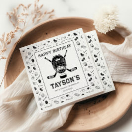 It’s Game Time Hockey 5th Birthday Party  Pappersservett