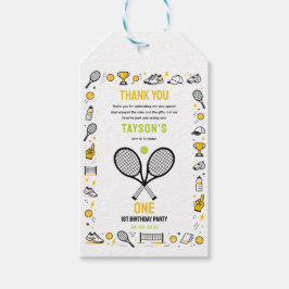 It’s Game Time Tennis 1st Birthday – Fun Kids Part Presentetikett