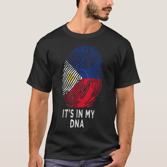 IT_S I MY DNA Filipino Flagga Filippinerna Pride M T Shirt (Framsida)