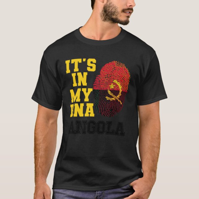 It s In My DNA Angolan Flag Perfect Angola T Shirt (Framsida)