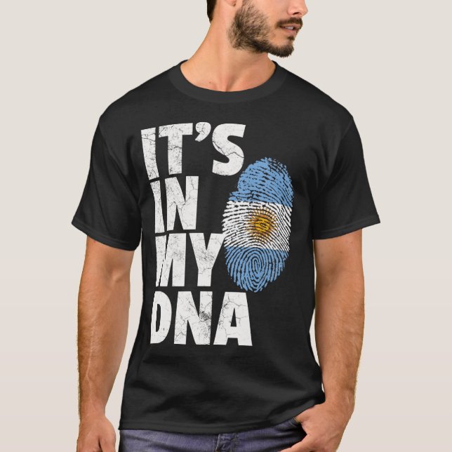IT_S IN MY DNA Argentina-Pridet Nationellt antal T Shirt (Framsida)