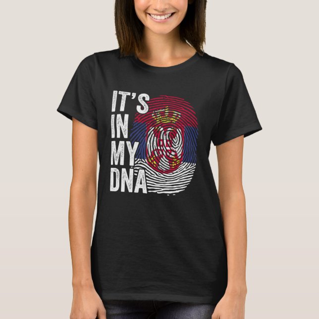 It s In My DNA Cool Srbija Fingerprint Serbia Serb T Shirt (Framsida)