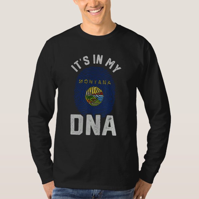 It s In My DNA Montana Flag Mens Womens Pride T Shirt (Framsida)