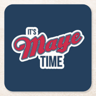 It’s Maye Time | Red White and Blue Gameday Underlägg Papper Kvadrat
