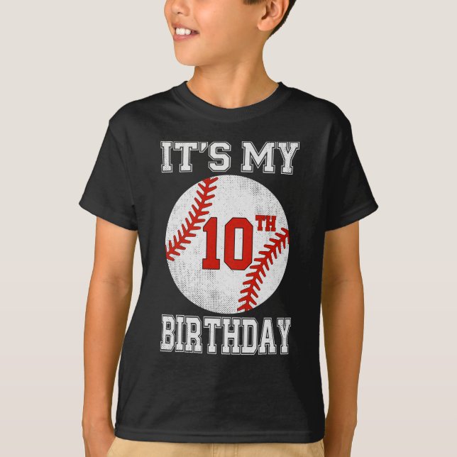 It’s My 10th Birthday Baseball Design T Shirt (Framsida)