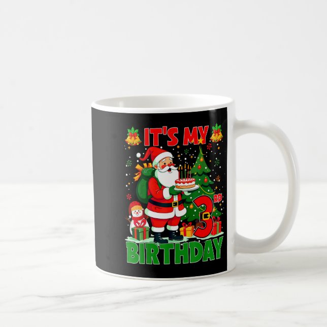 It’s My 3rd Birthday Santa Christmas Outfit 3 Year Kaffemugg (Höger)