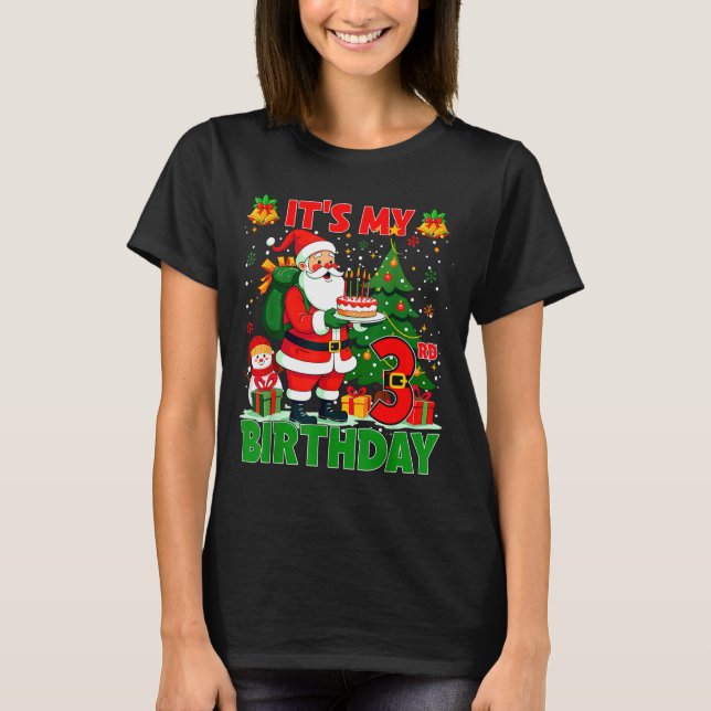 It’s My 3rd Birthday Santa Christmas Outfit 3 Year T Shirt (Framsida)