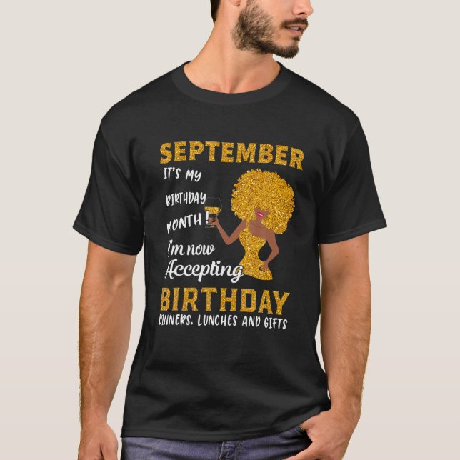 It’S My Birthday Black Women September Virgo Libra T Shirt (Framsida)