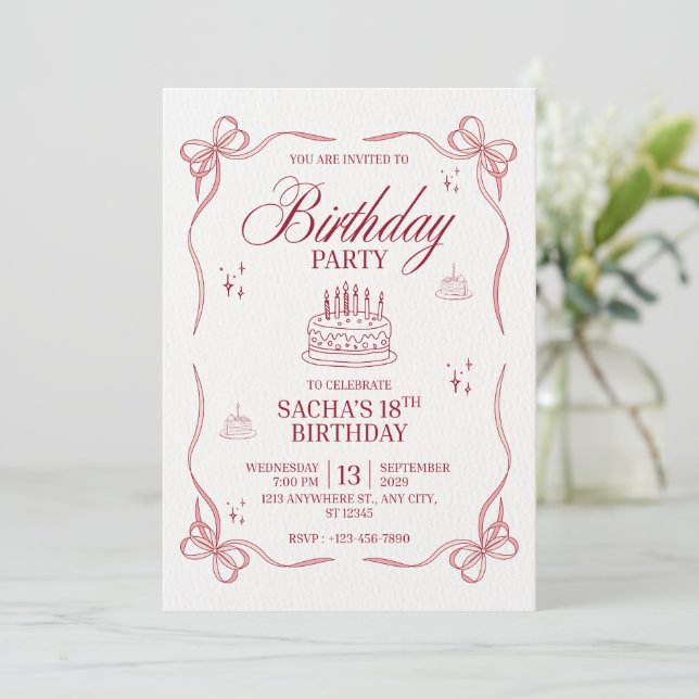 It’s My Birthday Invitation Trendy Design Inbjudningar (Stående Fram)