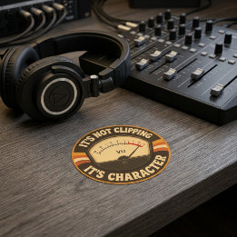 It’s Not Clipping, It’s Character – Audio Engineer Runt Klistermärke